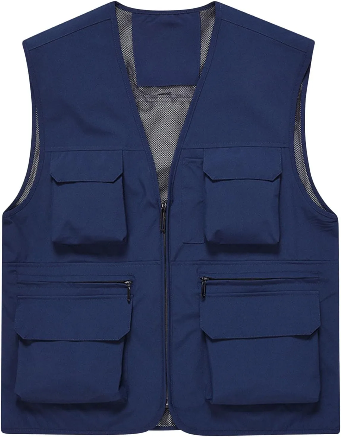 Men's Fishing Vest Casual Outdoor Mountaineering Mesh Photographer Jacket Multi-Pocket Breathable Quick Dry Coat