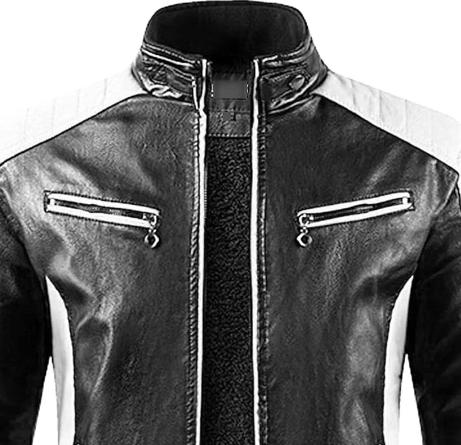 Mens Jacket Motorcycle Vintage Pu Stand Collar Coats Faux Leather Jackets Bomber Fashion Slim Fit Jacket Coat