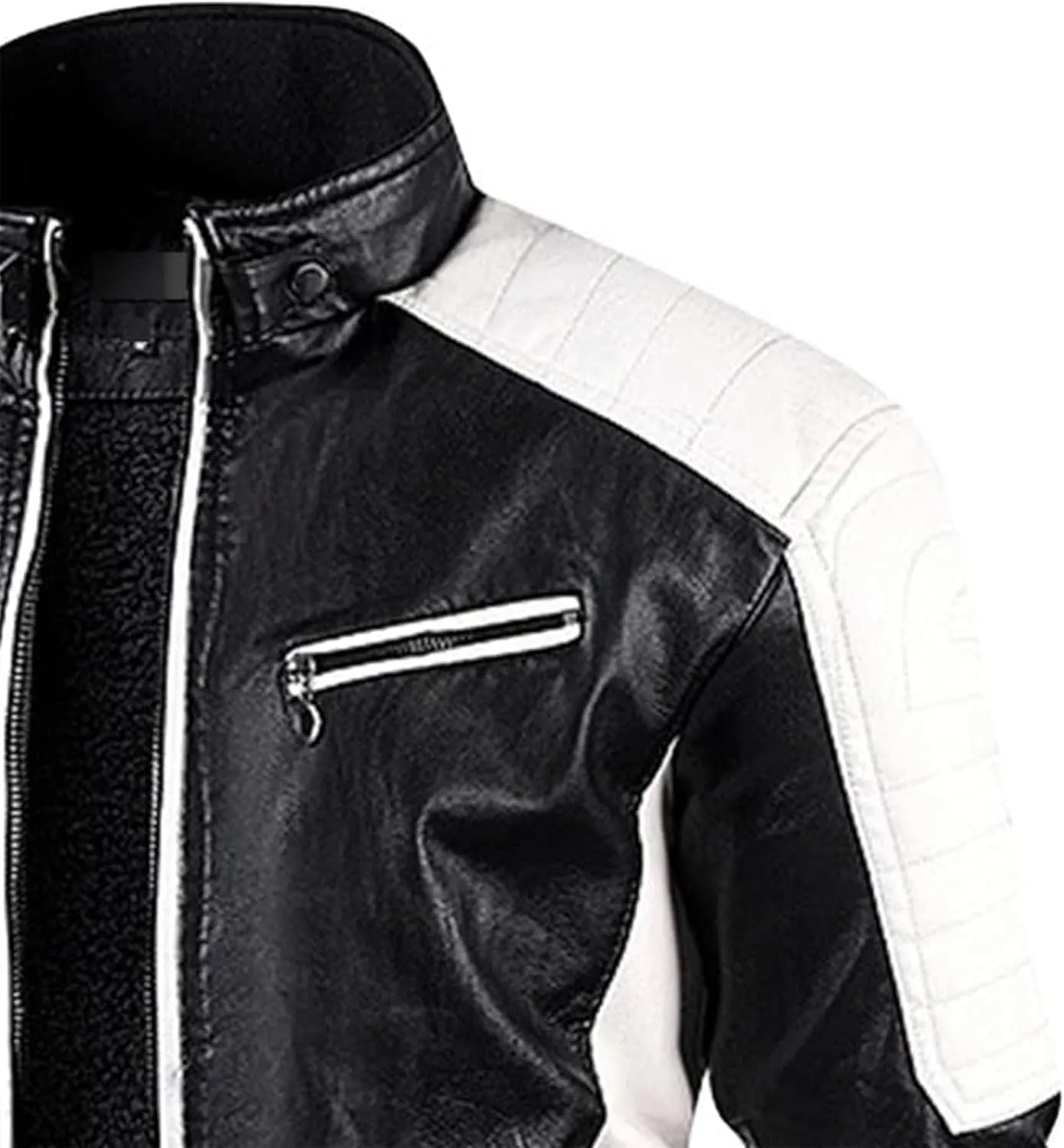 Mens Jacket Motorcycle Vintage Pu Stand Collar Coats Faux Leather Jackets Bomber Fashion Slim Fit Jacket Coat
