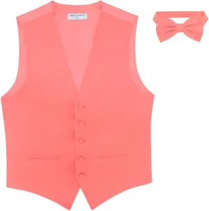 Mens SLIM FIT Dress Vest BowTie Solid BLACK Color Bow Tie Handkerchief Set
