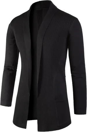 Mens Stylish Casual Cardigan Sweater Comfortable Slim Fit Fall 2024 Winter Coats Shawl Collar Soft Fabric V Neck Jackets
