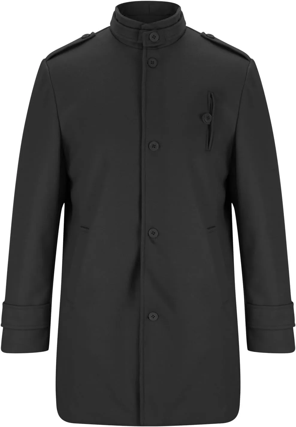 Men's Trench Coat Winter Wool Blend Long Jacket Overcoat Vintage Single Breasted Peacoat Casual Winter Windbreaker