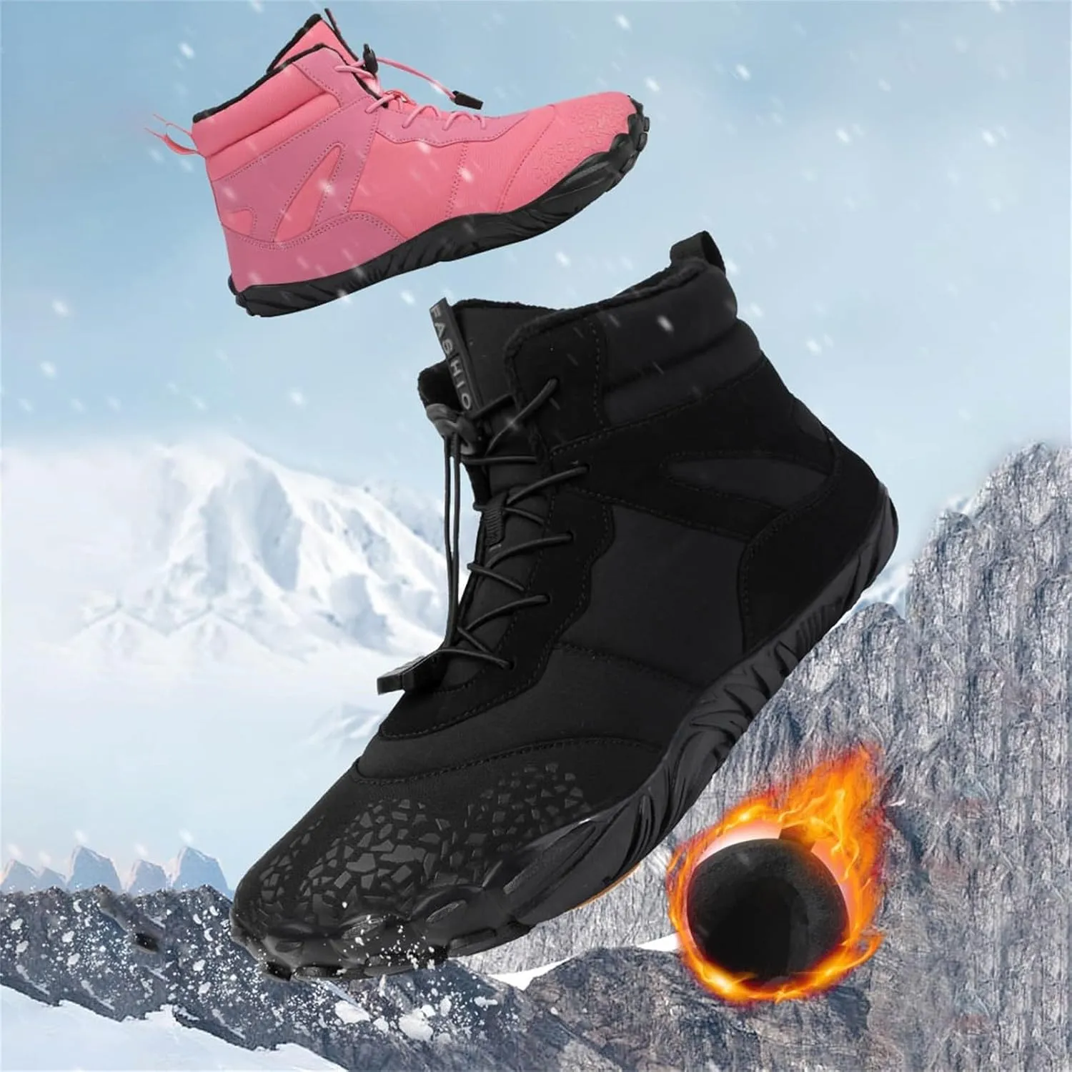 Men's Work Boots Wide Width Hiking Sneakers Shoes Warm Women Working Shoes Nonslip Winter Outdoor Botas Waterproof Non Slip Hike Grounded Footwear
