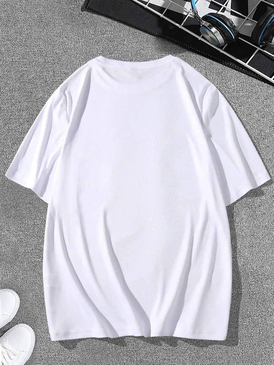 Milumia Men's Letter Print Graphic Tee Drop Shoulder Oversized Tshirt Casual Summer Top