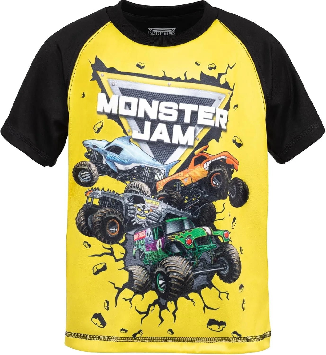 Monster Jam 3 Pack T-Shirts Toddler to Big Kid Grave Digger El Toro Loco Megalodon