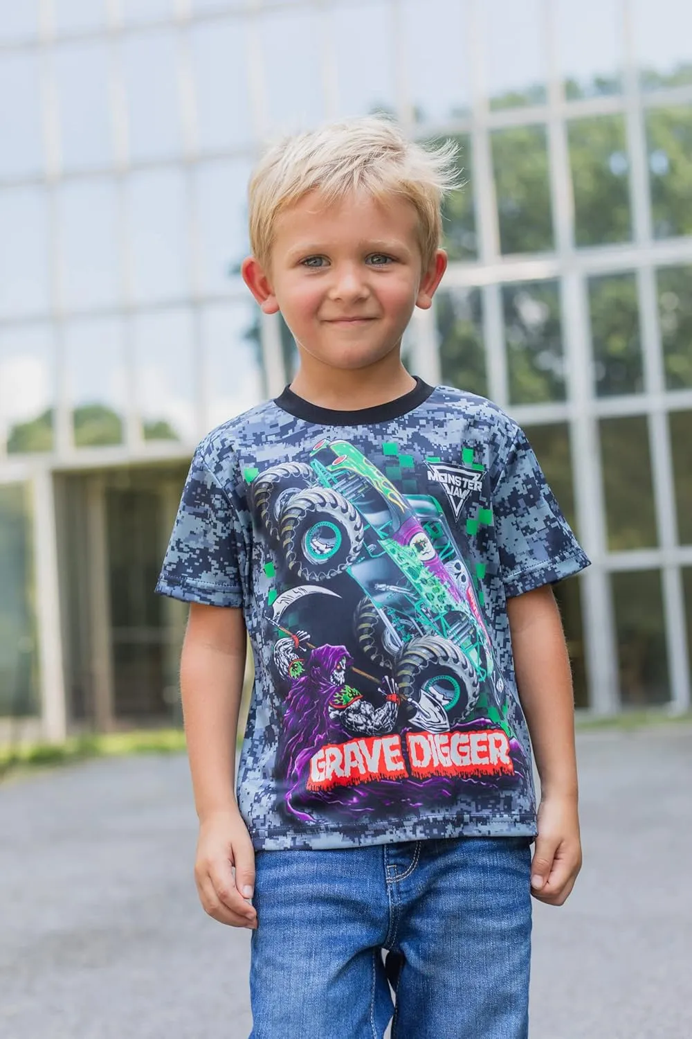 Monster Jam 3 Pack T-Shirts Toddler to Big Kid Grave Digger El Toro Loco Megalodon