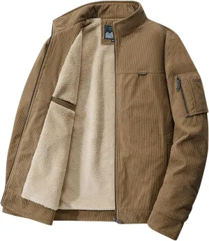 Muscularfit Men's Padded Puffer Jackets 2024 Solid Color With Zip Pockets Fashion Coats Winter Warm Windproof Zipper Jacket
