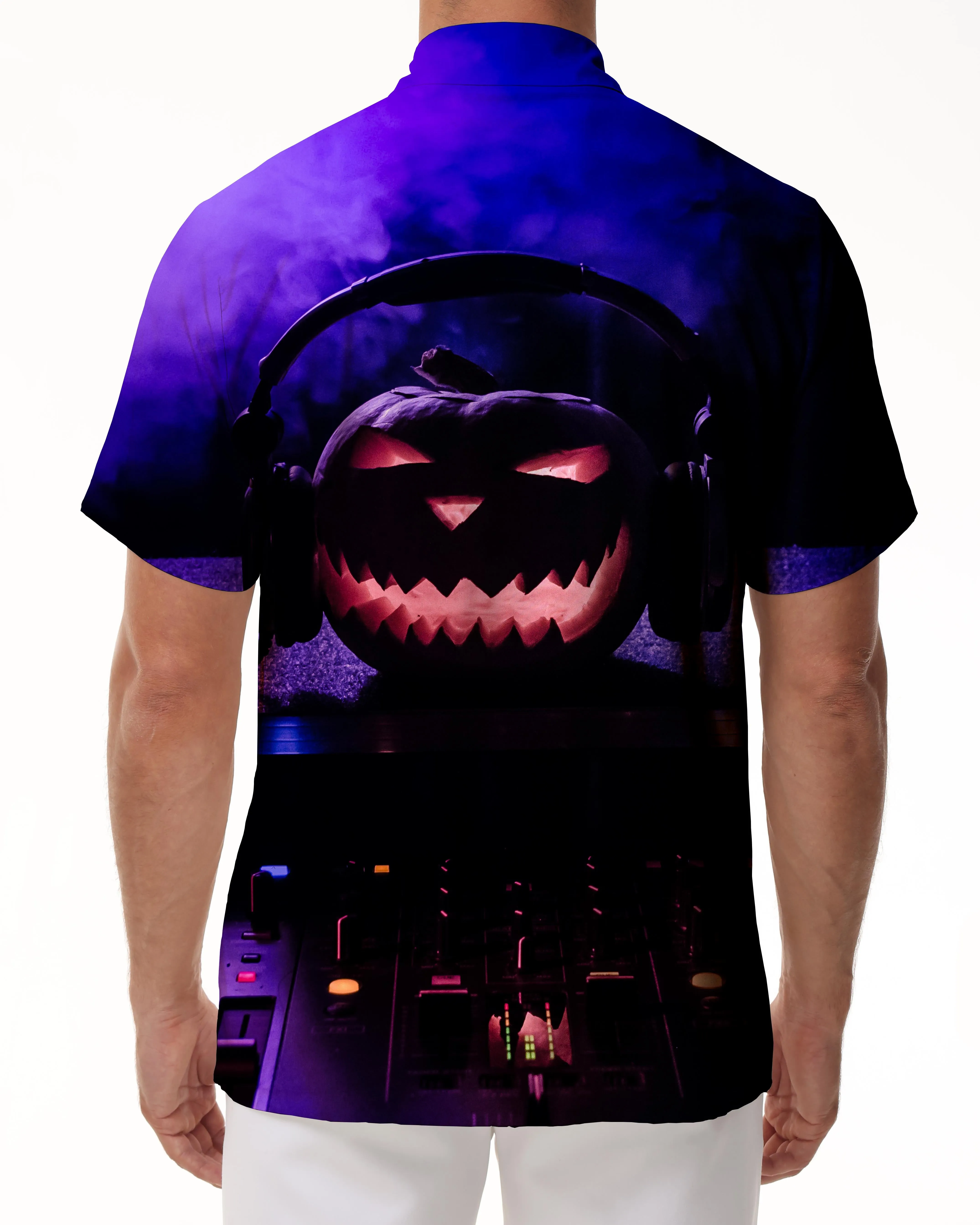 Music Pumpkin Head Halloween Shirt Men's Shirt Fun Shirt Print Harajuku Shirt Anime Party Shirt Short Sleeve Hip Hop