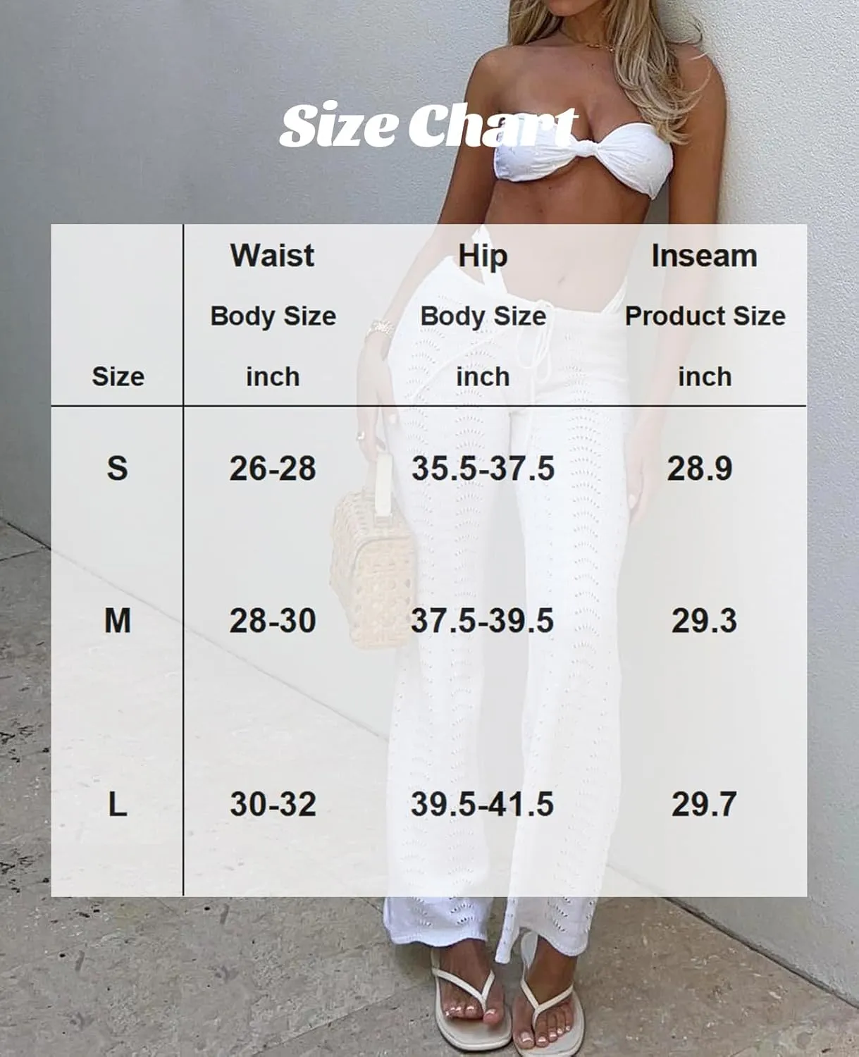 Navneet Women Swimsuit Cover Up Pants Crochet Knit Beach Swim Coverup Pants Bathing Suit