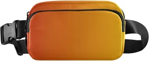 Orange Gradient Fanny Pack for Women Men Belt Bag Crossbody Waist Pouch Waterproof Everywhere Purse Fashion Sling Bag for Running Hiking Walking Travel