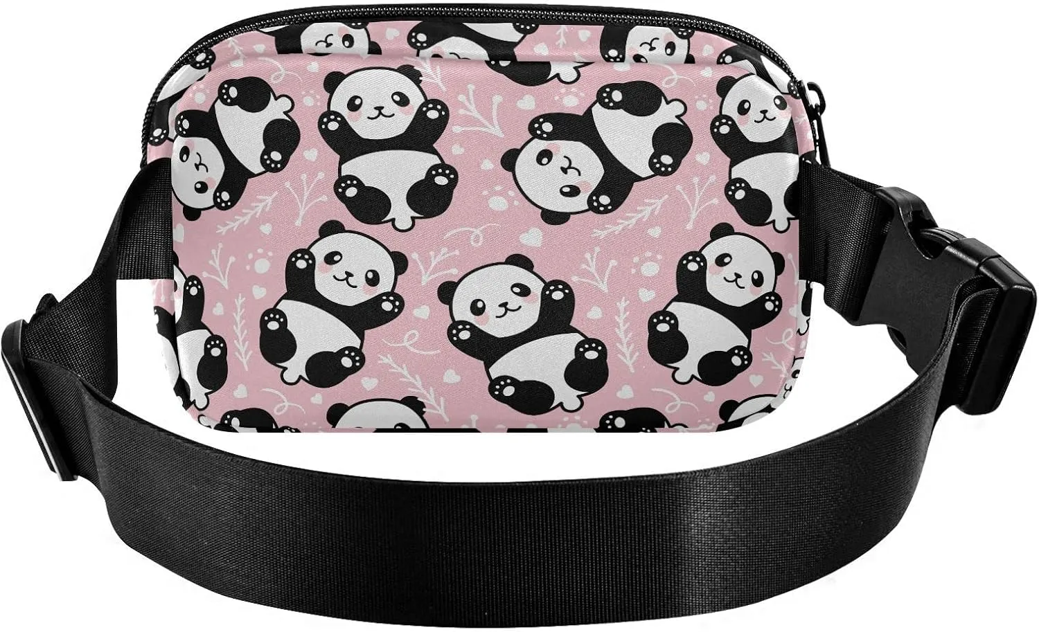 Panda Fanny Pink Pack for Women Men Belt Bag Crossbody Waist Pouch Waterproof Everywhere Purse Fashion Sling Bag for Running Hiking Workout Walking Travel
