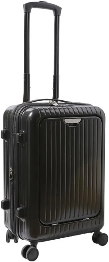 PANKERS Travel Suitcase Fashionable Zipper Suitcase for Men, 20-inch High-end Multi-Function Double-Row Spinner Suitcase for Women Trolley Case, Black