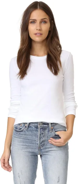 Petit Bateau Women's Long-Sleeved Iconic T-Shirt Sizes XXS-XL Style 14897 (Size XS-14 Women Style 14897) White