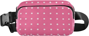 Pink Dots Fanny Pack for Women Men Belt Bag Crossbody Waist Pouch Waterproof Everywhere Purse Fashion Sling Bag for Running Hiking Workout Travel