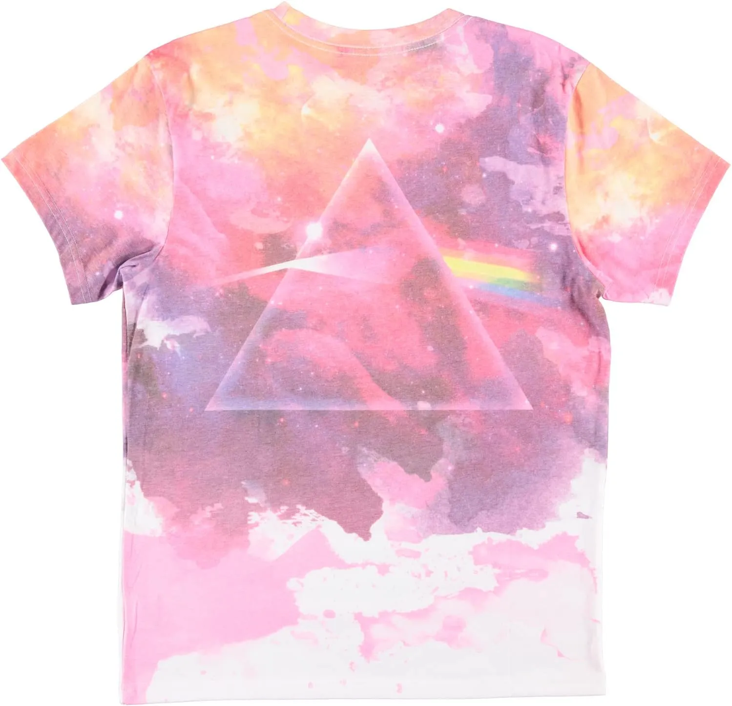 Pink Floyd Mens Rock Shirt Dark Side of The Moon - Classic Vintage Tour Tee (Natural