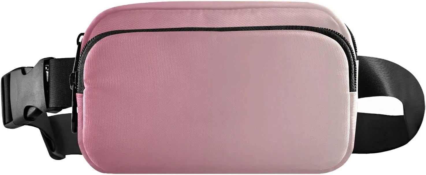 Pink Gradient Fanny Pack for Women Men Belt Bag Crossbody Waist Pouch Waterproof Everywhere Purse Fashion Sling Bag for Running Hiking Workout Walking Travel