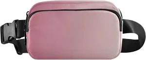 Pink Gradient Fanny Pack for Women Men Belt Bag Crossbody Waist Pouch Waterproof Everywhere Purse Fashion Sling Bag for Running Hiking Workout Walking Travel