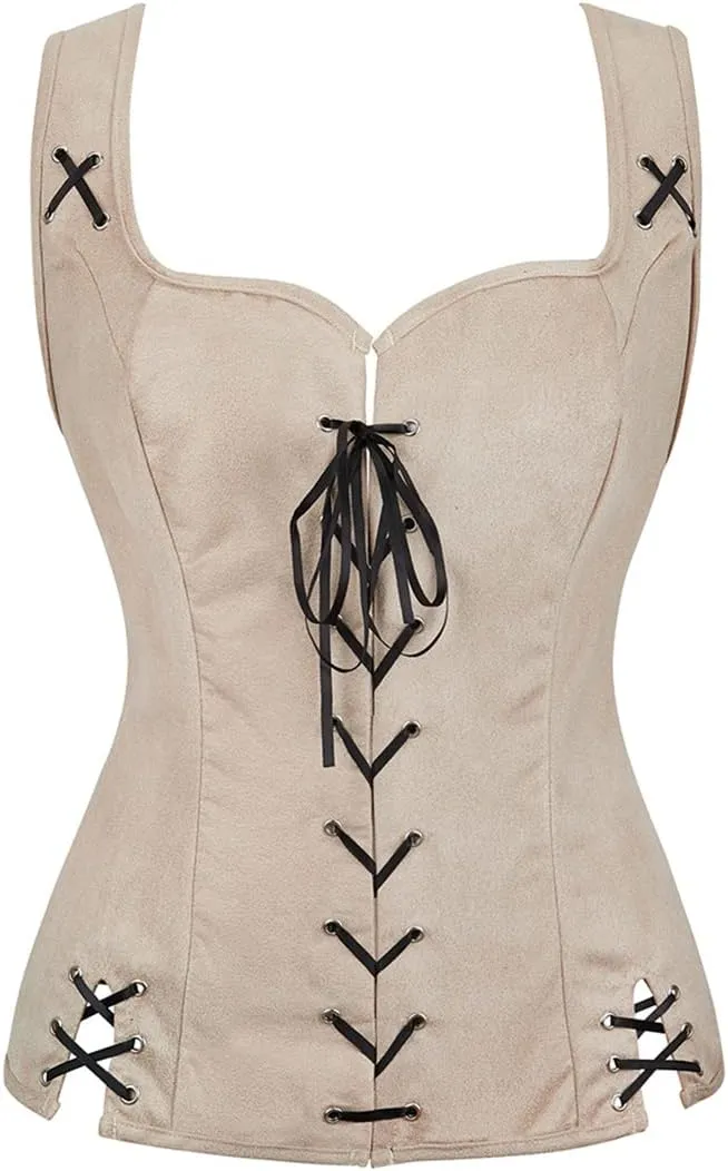Pirate Renaissance Costumes for Women Steampunk Pirate Vest Viking Costume Bodice
