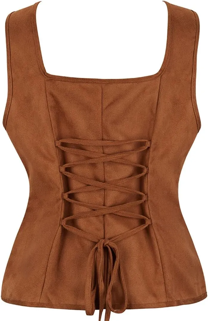 Pirate Renaissance Costumes for Women Steampunk Pirate Vest Viking Costume Bodice
