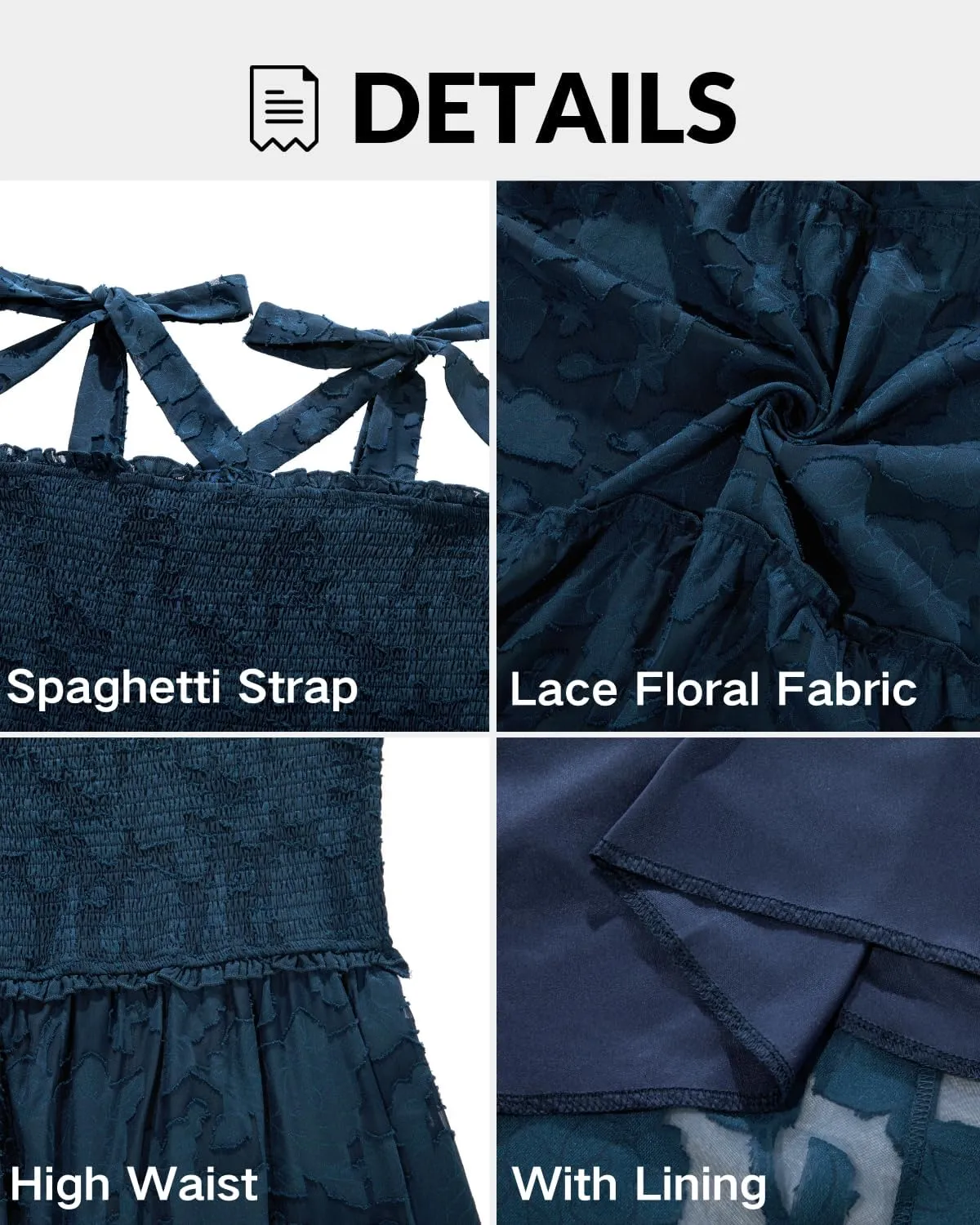 Plus Size Summer Dress 2025 - Sun Boho Spaghetti Strap Lace Floral Casual Beach Smocked Maxi Dress