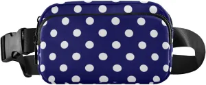 Polka Dot Blue Fanny Pack for Women Men Belt Bag Crossbody Waist Pouch Waterproof Everywhere Purse Fashion Sling Bag for Running Hiking Workout Travel