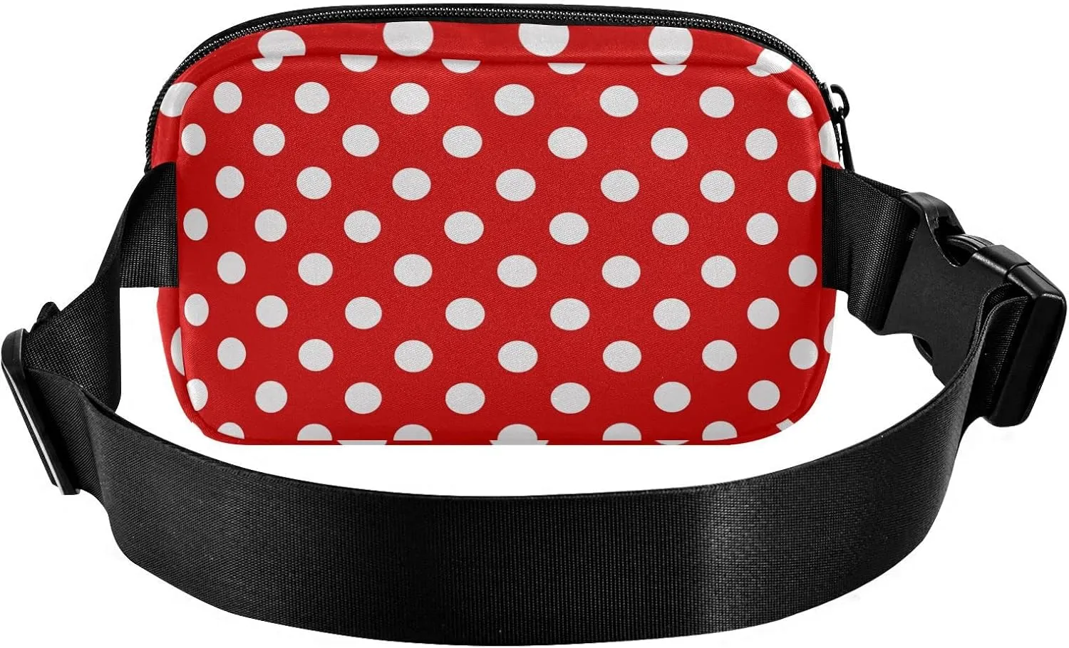 Polka Dot Red Fanny Pack for Women Men Belt Bag Crossbody Waist Pouch Waterproof Everywhere Purse Fashion Sling Bag for Running Hiking Workout Walking Travel
