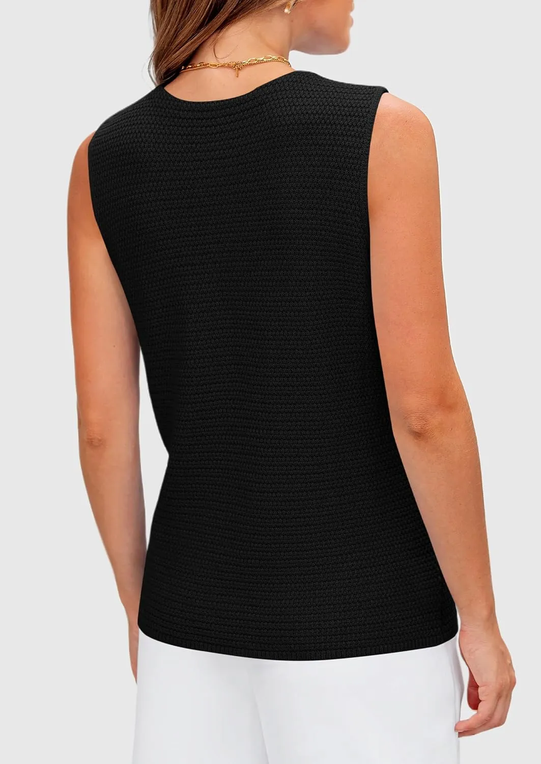 PRETTYGARDEN Women's Knit Sweater Vest 2025 Summer Sleeveless Button Down Tank Tops Trendy Business Casual Outfits