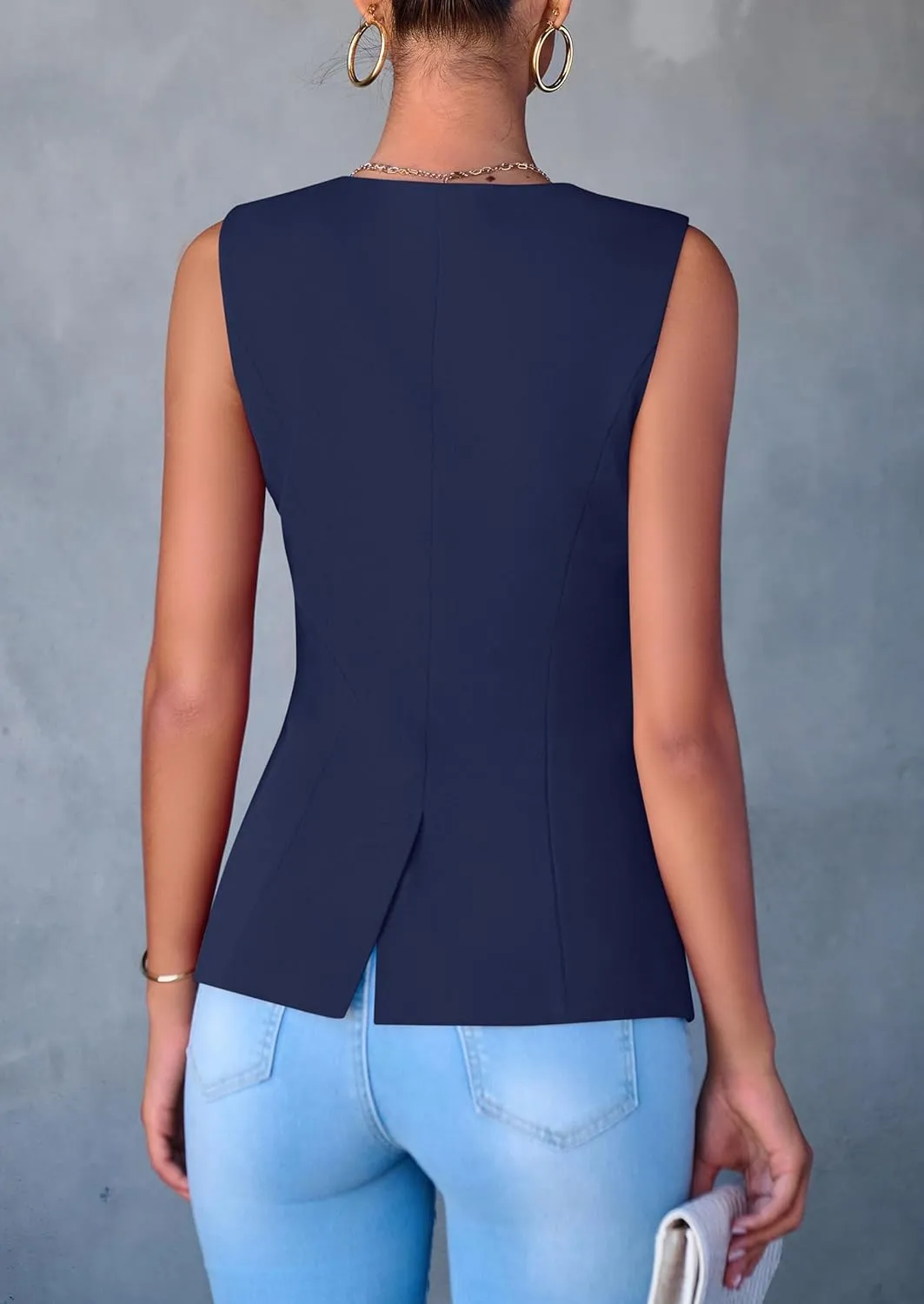 PRETTYGARDEN Women's Suit Vest Tops 2025 Summer Dressy Casual Business Button Sleeveless Trendy Fashion Blazer Waistcoat