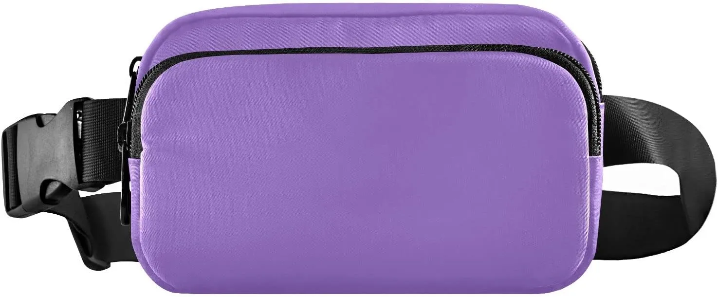 Purple Fanny Pack for Women Men Belt Bag Crossbody Waist Pouch Waterproof Everywhere Purse Fashion Sling Bag for Running Hiking Walking Travel