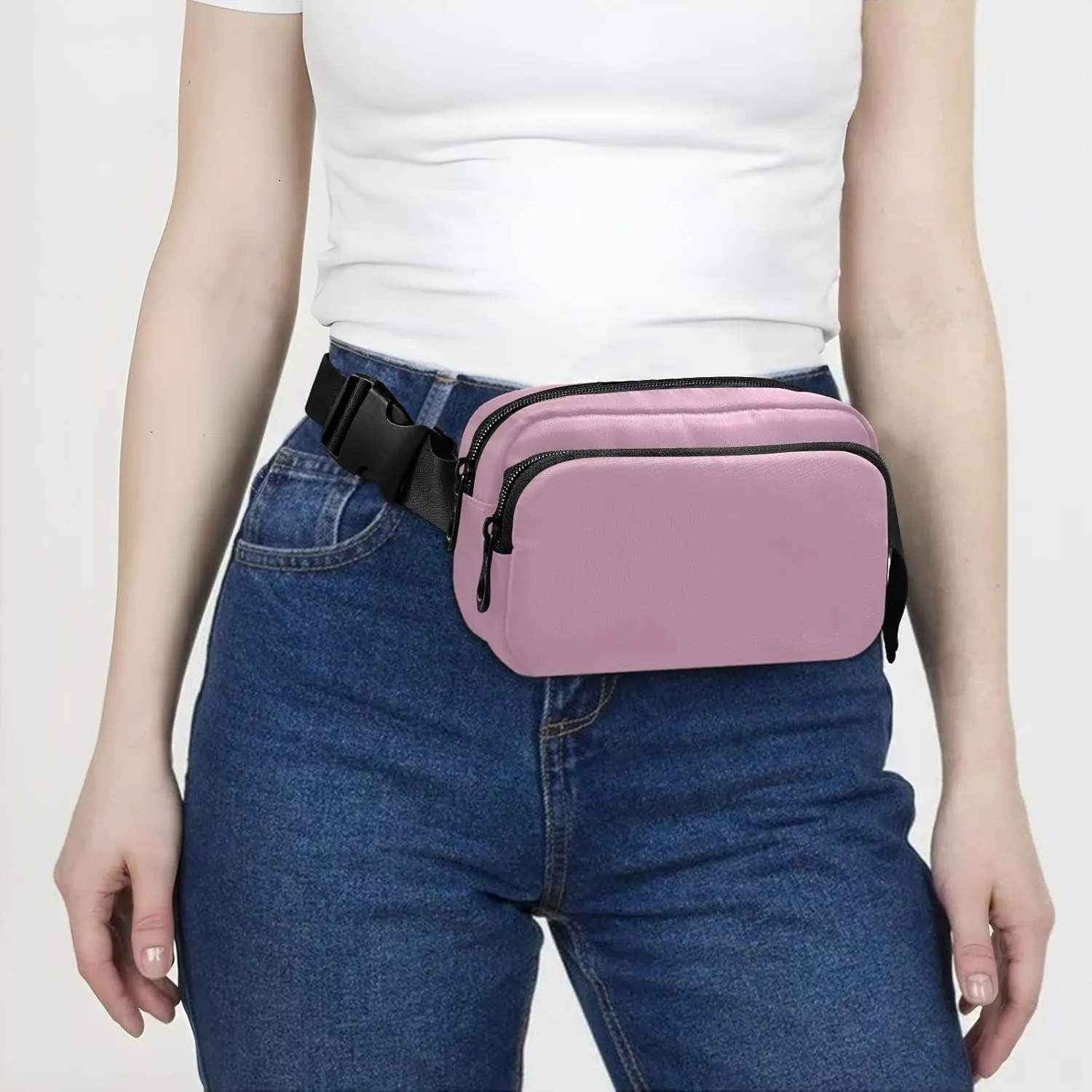 Purple Fanny Pack for Women Men Belt Bag Crossbody Waist Pouch Waterproof Everywhere Purse Fashion Sling Bag for Running Hiking Workout Walking