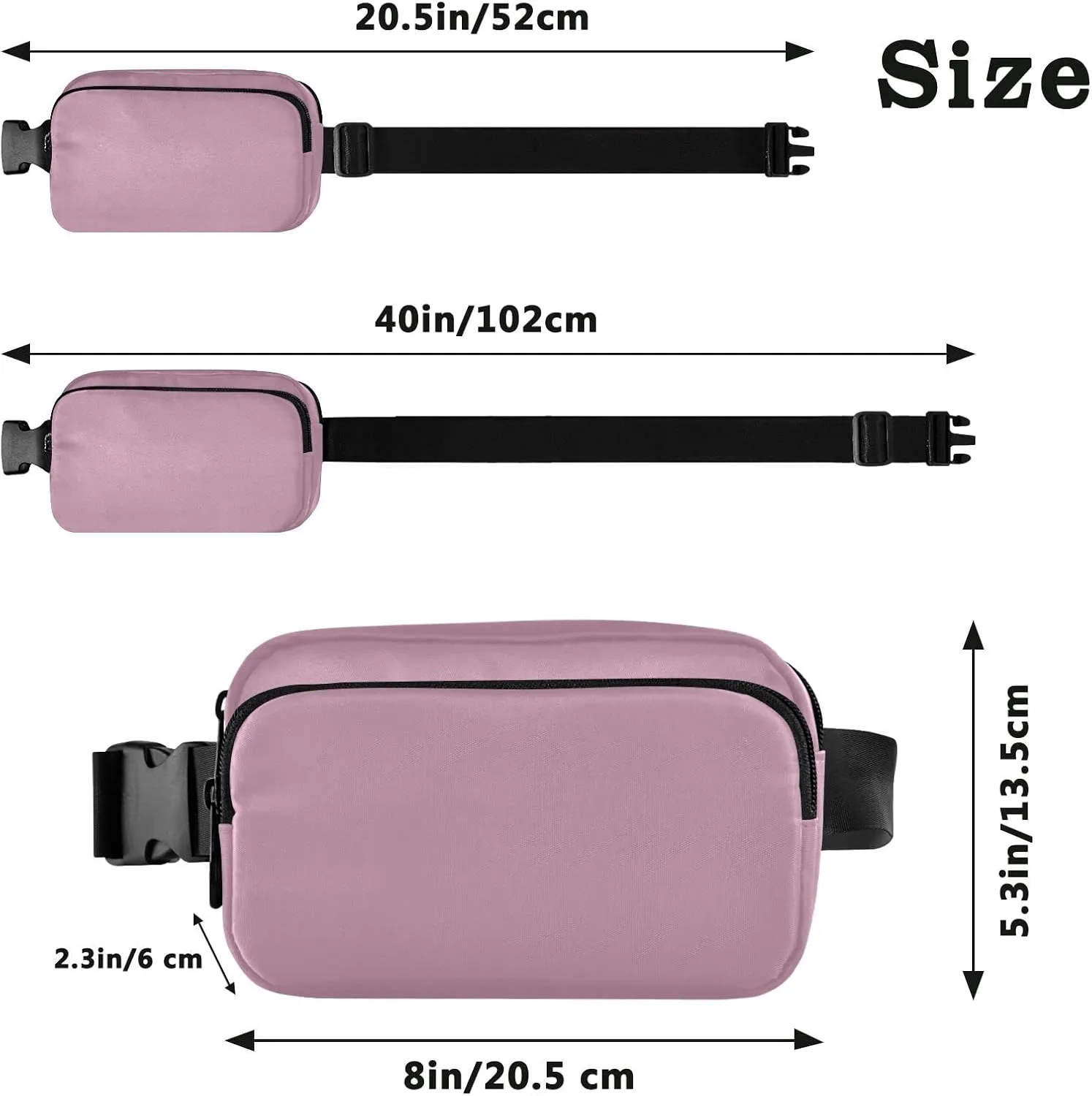 Purple Fanny Pack for Women Men Belt Bag Crossbody Waist Pouch Waterproof Everywhere Purse Fashion Sling Bag for Running Hiking Workout Walking