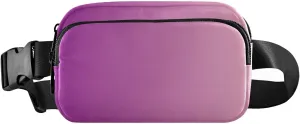 Purple Gradient Fanny Pack for Women Men Belt Bag Crossbody Waist Pouch Waterproof Everywhere Purse Fashion Sling Bag for Running Hiking Walking Travel