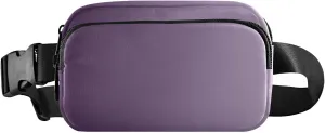 Purple Gradient Fanny Pack for Women Men Belt Bag Crossbody Waist Pouch Waterproof Everywhere Purse Fashion Sling Bag for Running Hiking Workout Walking