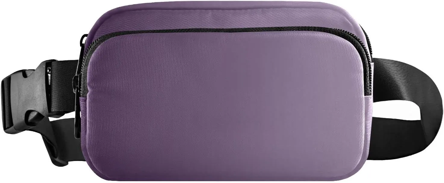 Purple Gradient Fanny Pack for Women Men Belt Bag Crossbody Waist Pouch Waterproof Everywhere Purse Fashion Sling Bag for Running Hiking Workout Walking