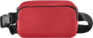 Red Fanny Pack for Women Men Belt Bag Crossbody Waist Pouch Waterproof Everywhere Purse Fashion Sling Bag for Running Hiking Workout Walking Travel