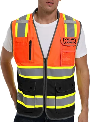Reflective Safety Vest for Men and Women - High Visibility Construction Vest - Dual Tone Reflective Strips