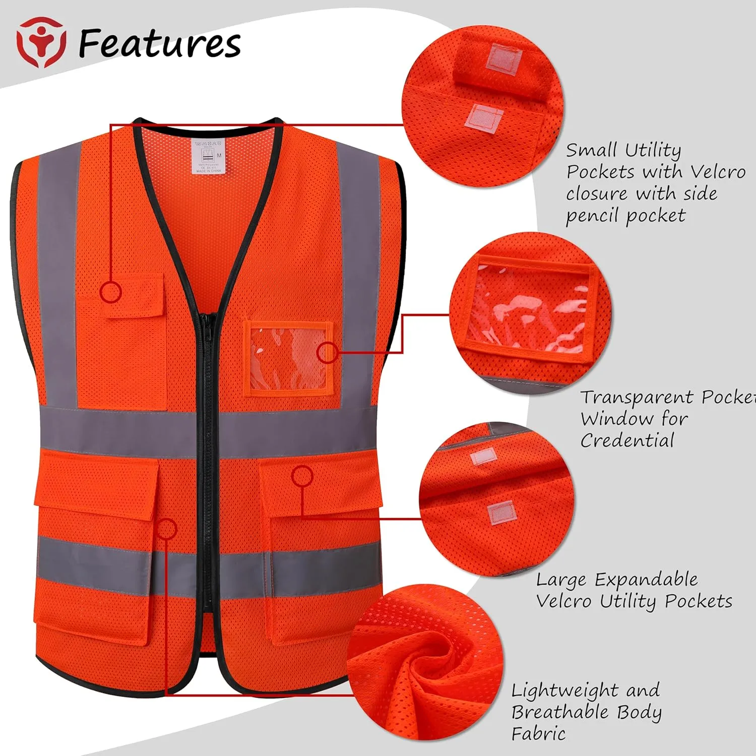 Reflective Safety Vest for Men Women Construction Vest Meet ANSI/ISEA Standard