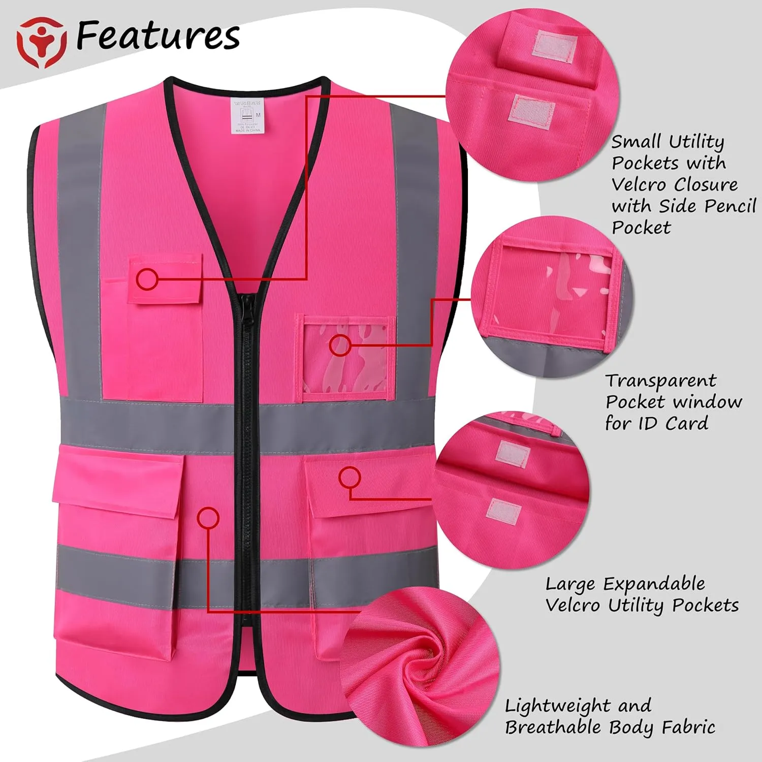 Reflective Safety Vest for Men Women Construction Vest Meet ANSI/ISEA Standard