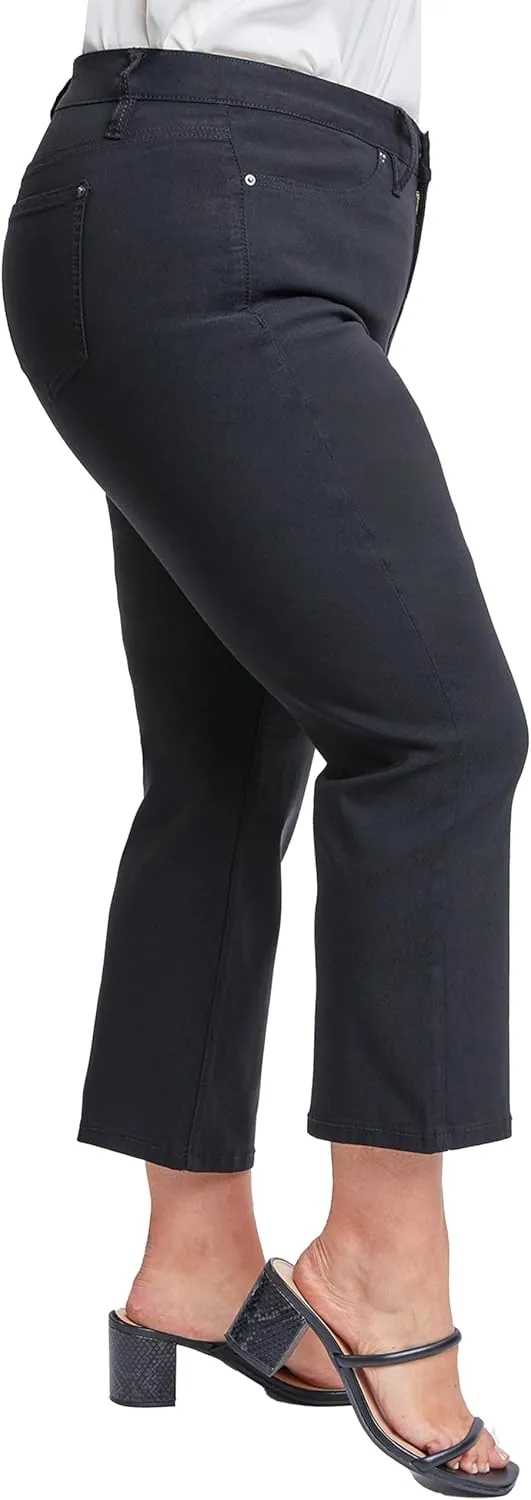 Royalty For Me Womens Women's Plus Size Hyperstretch High Rise Wide Leg Flood Pants