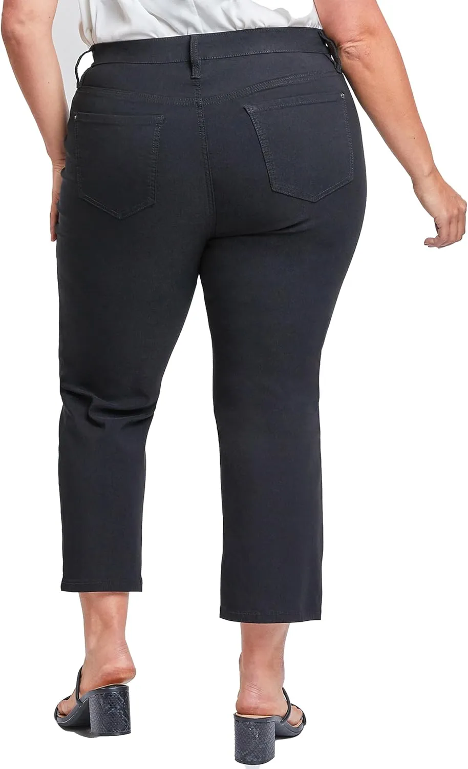 Royalty For Me Womens Women's Plus Size Hyperstretch High Rise Wide Leg Flood Pants