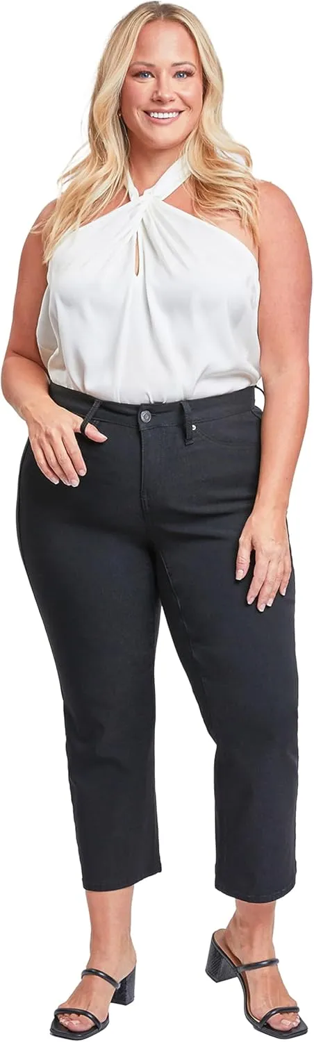 Royalty For Me Womens Women's Plus Size Hyperstretch High Rise Wide Leg Flood Pants