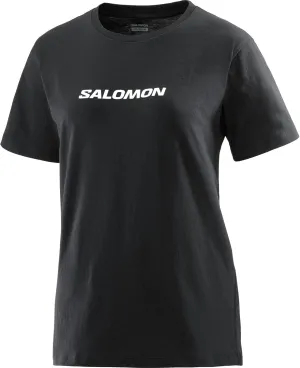 Salomon Women's Logo Short Sleeve Outdoor Short Sleeve T-Shirt, DEEP Black, L
