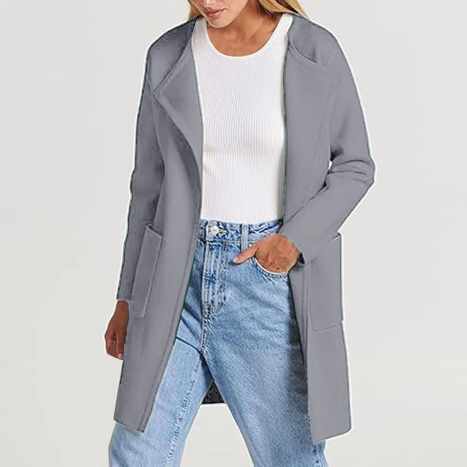 SHAOBGE Womens Knit Sweater Womens Knit Cardigan Sweaters Oversized Open Front Long Sleeve Lapel Tan Sweater Women