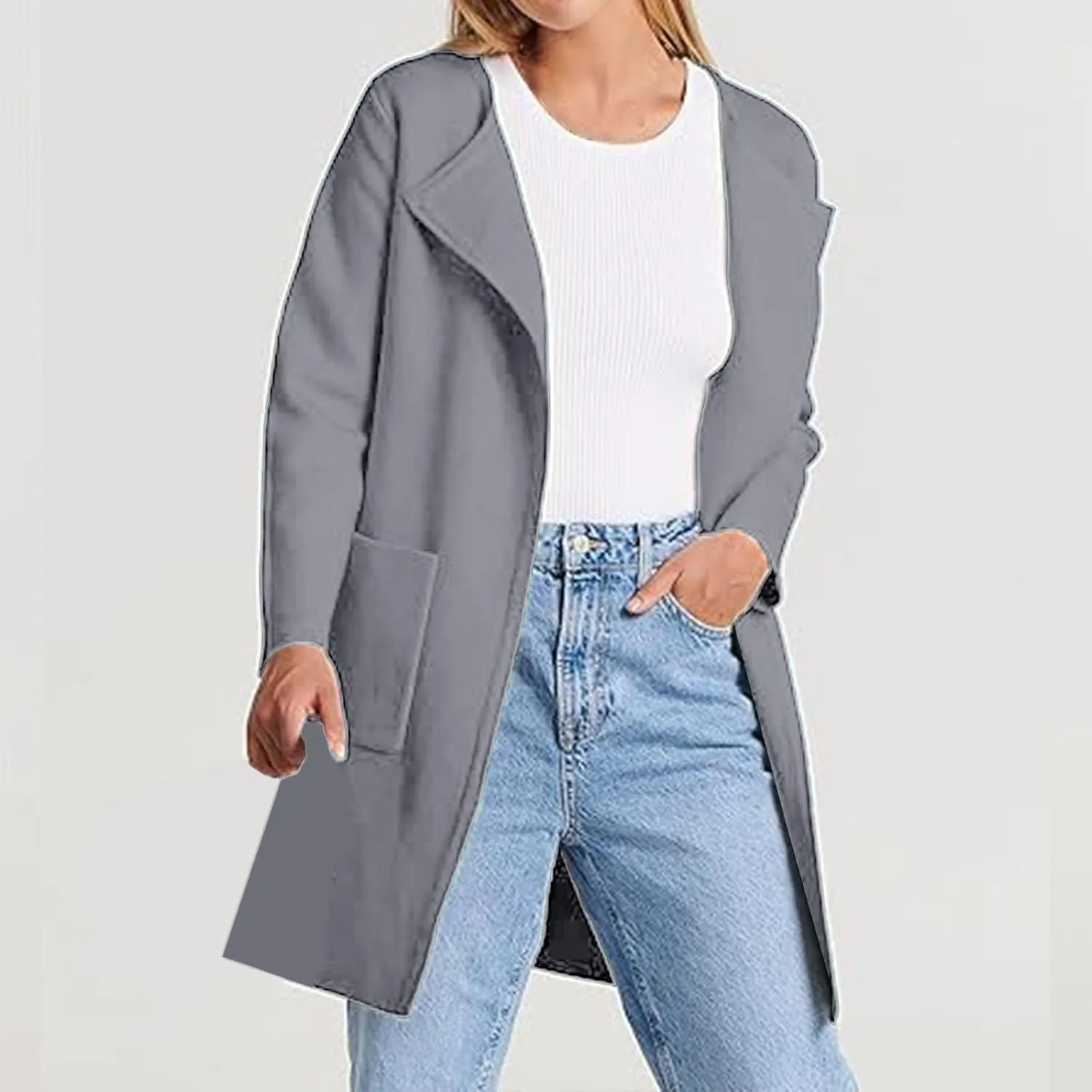 SHAOBGE Womens Knit Sweater Womens Knit Cardigan Sweaters Oversized Open Front Long Sleeve Lapel Tan Sweater Women