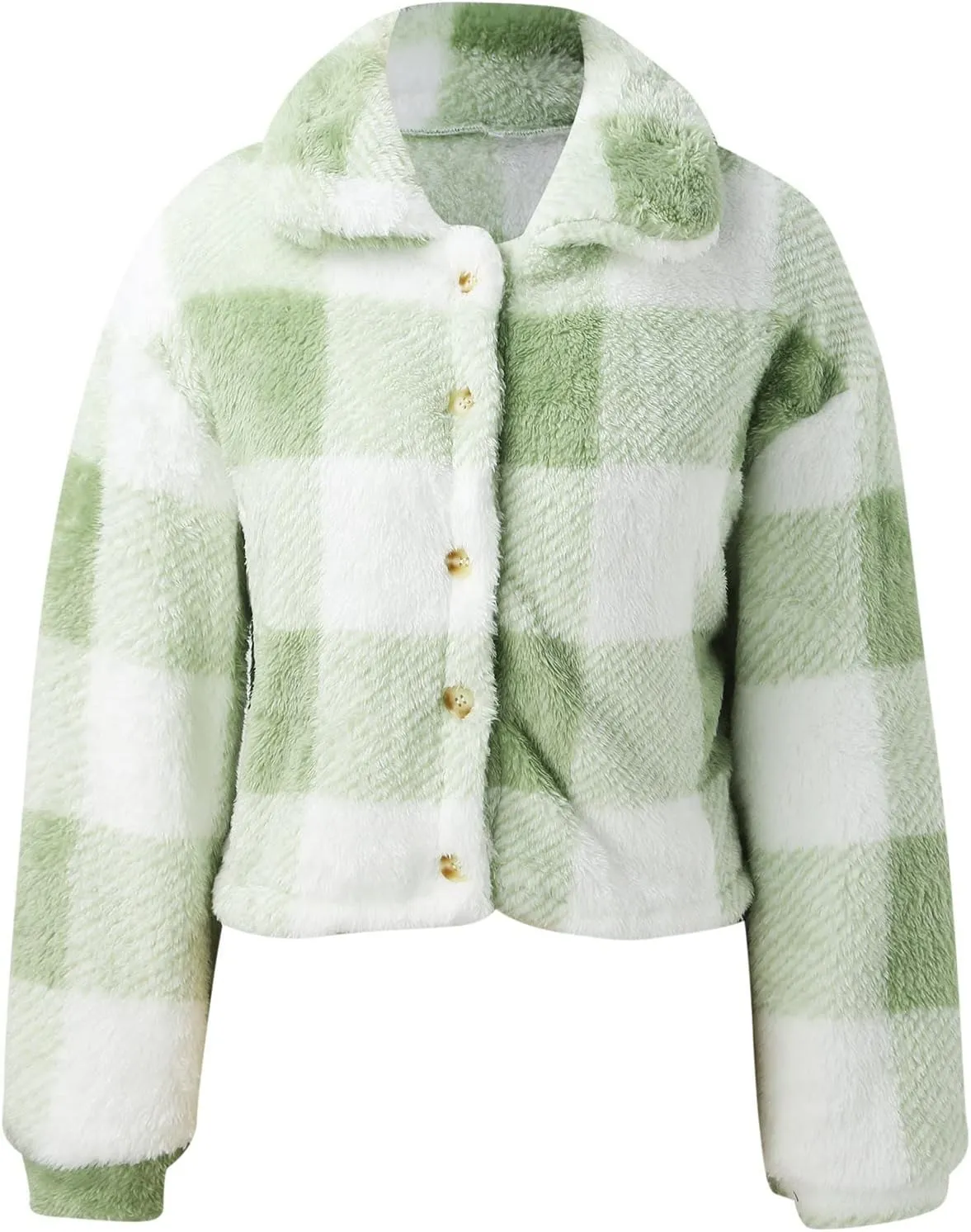 SHAOBGE Womens Plaid Shacket Fall Jacket Fleece Lined Button Down Peacoats Plaid Lapel Casual Coats Y2K Shirt Jackets 2023