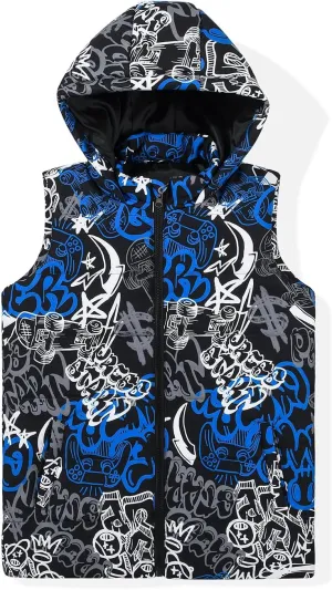 SNOW DREAMS Boys Puffer Vest Hooded Quilted Outwear Sleeveless Jacket Lined Zipper Waistcoat