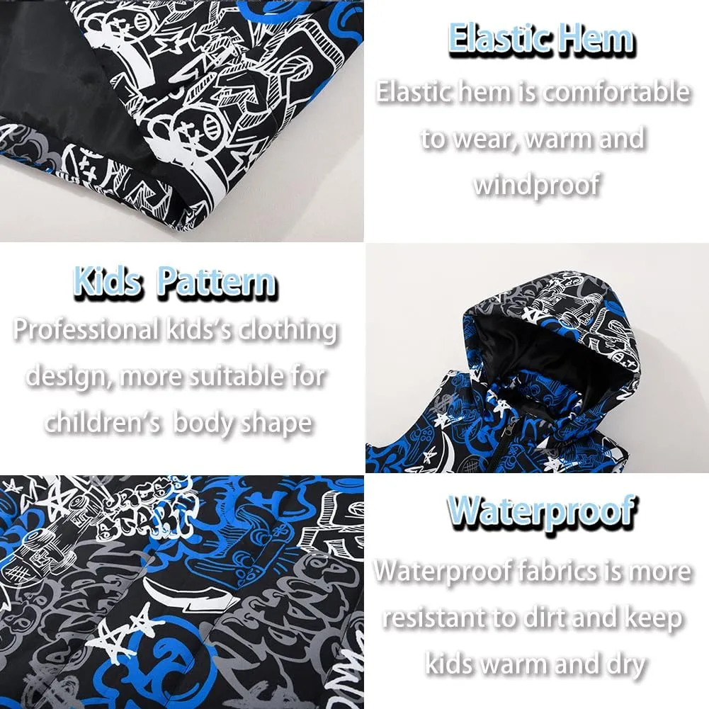 SNOW DREAMS Boys Puffer Vest Hooded Quilted Outwear Sleeveless Jacket Lined Zipper Waistcoat