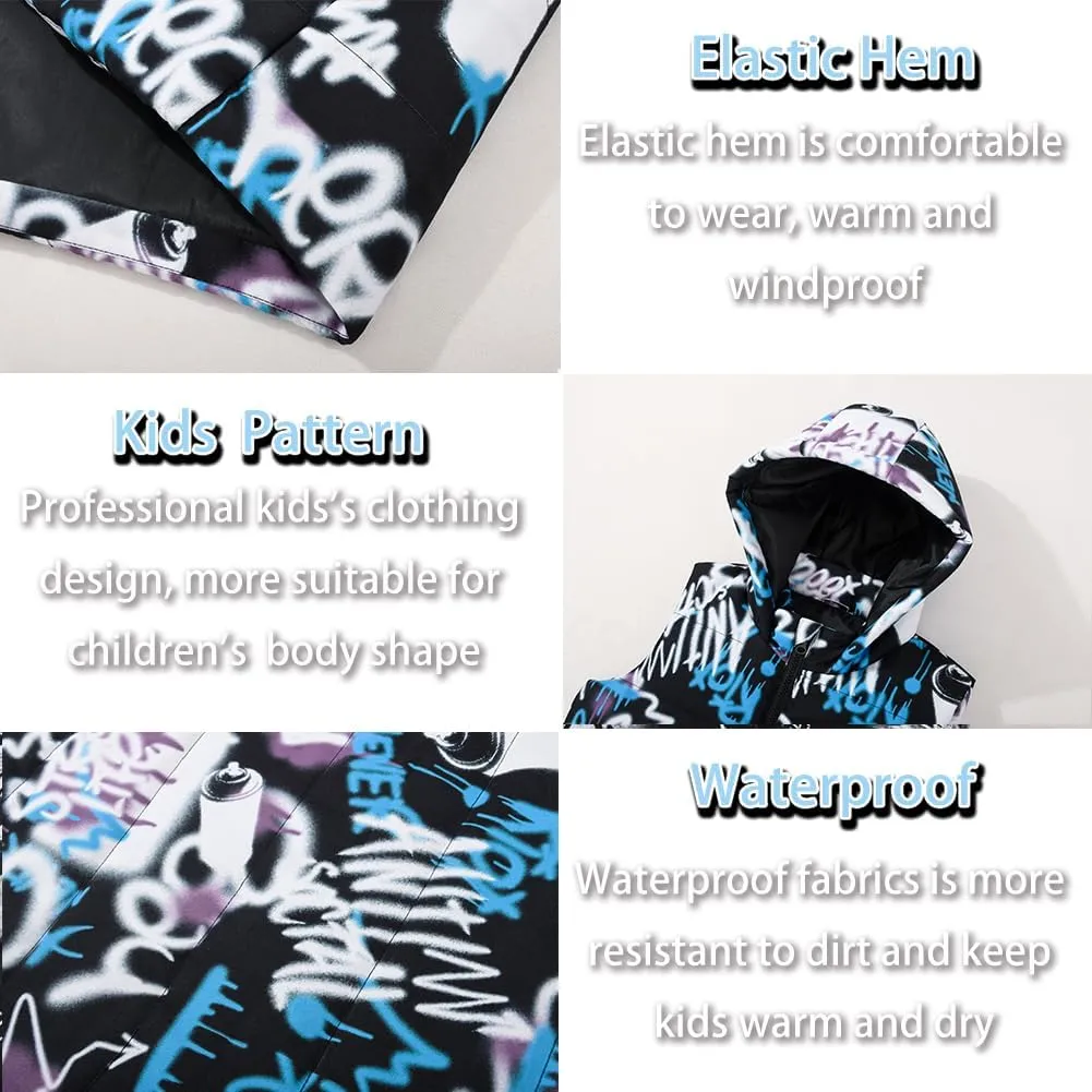 SNOW DREAMS Boys Puffer Vest Hooded Quilted Outwear Sleeveless Jacket Lined Zipper Waistcoat