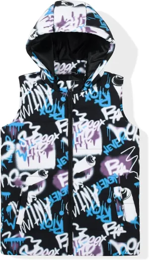 SNOW DREAMS Boys Puffer Vest Hooded Quilted Outwear Sleeveless Jacket Lined Zipper Waistcoat