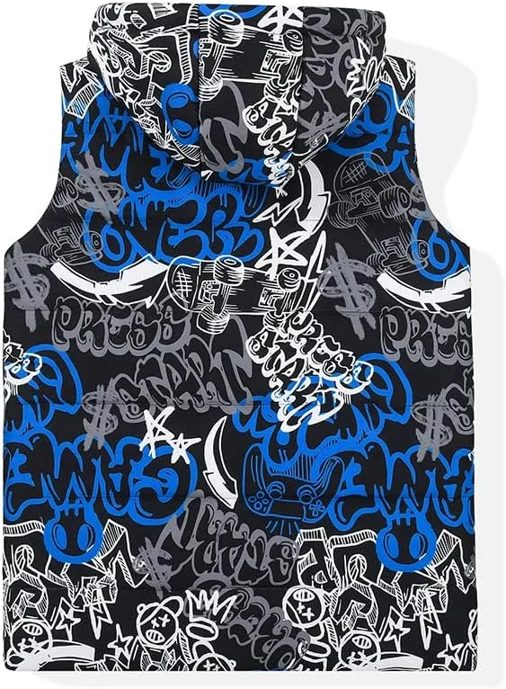SNOW DREAMS Boys Puffer Vest Hooded Quilted Outwear Sleeveless Jacket Lined Zipper Waistcoat
